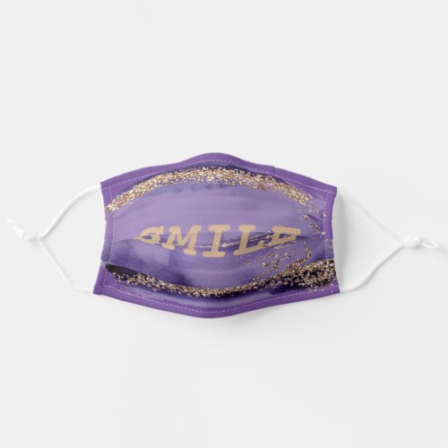 STAY SAFE PURPLE  GOLD SMILE ADULT CLOTH FACE MASK