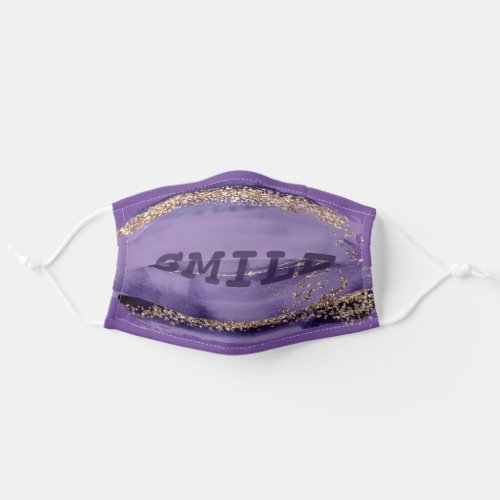 STAY SAFE PURPLE  GOLD SMILE ADULT CLOTH FACE MASK
