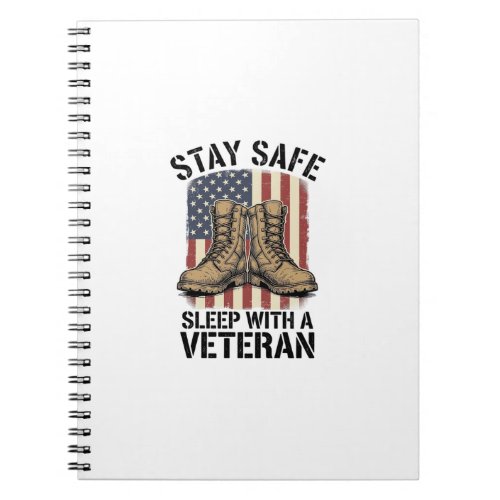 Stay Safe Sleep With A Veteran Vintage Boots Shirt Notebook