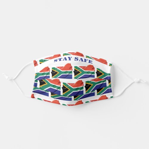 Stay Safe  SOUTH AFRICA FLAG  Customizable Adult Cloth Face Mask
