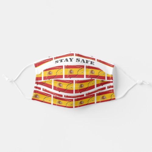 Stay Safe SPAIN FLAG Customized Adult Cloth Face Mask