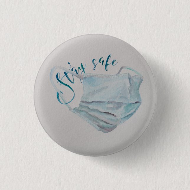 Stay Safe Surgical Mask Button (Front)