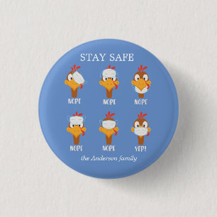 stay safe turkey face mask pandemic monogram button