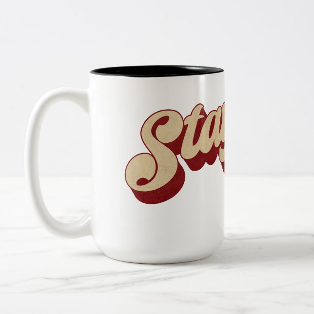 Stay Safe  Two-Tone Coffee Mug (Left)