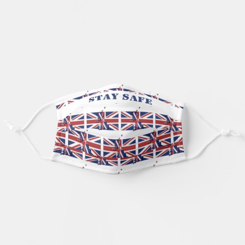 Stay Safe UNION JACK FLAG  Customizable Adult Cloth Face Mask