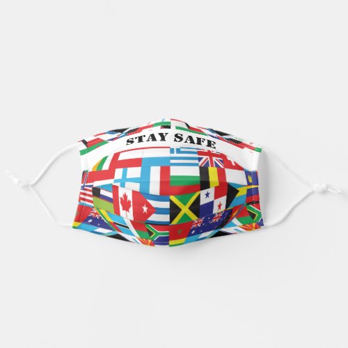 Stay Safe WORLD FLAGS Customizable Adult Cloth Face Mask