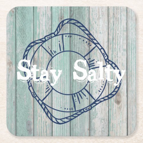 Stay Salty Beach Life Square Paper Coaster