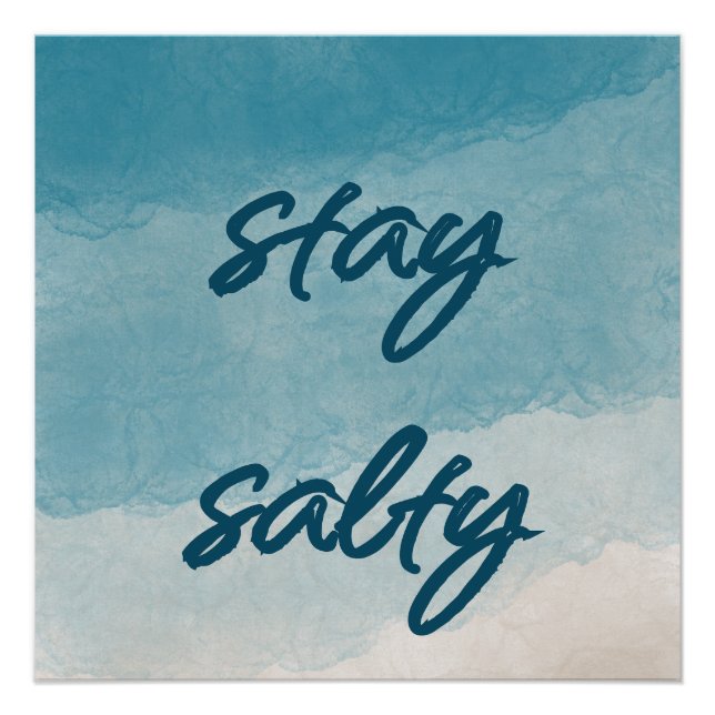 Stay Salty- Ocean Abstract Planner Coastal Design Poster (Front)
