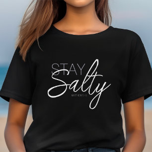 Stay Salty Typography Christian Scripture Black T-Shirt