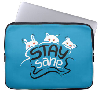 Stay Sane Funny Madness Typography Laptop Sleeve