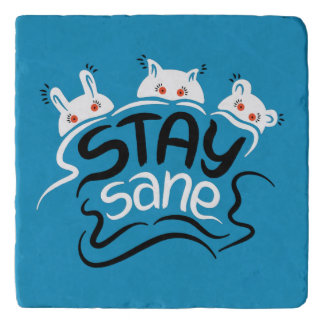 Stay Sane Funny Madness Typography Trivet
