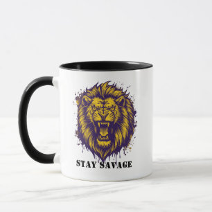 Stay Savage Lion Graphic Wild Alpha Lion Mug