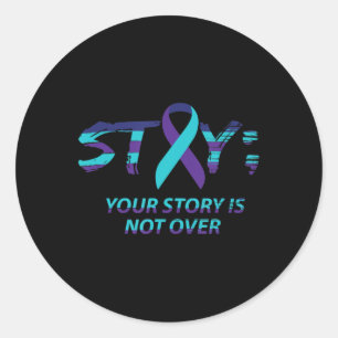 Stay Semicolon Suicide Awareness Mental Health Classic Round Sticker