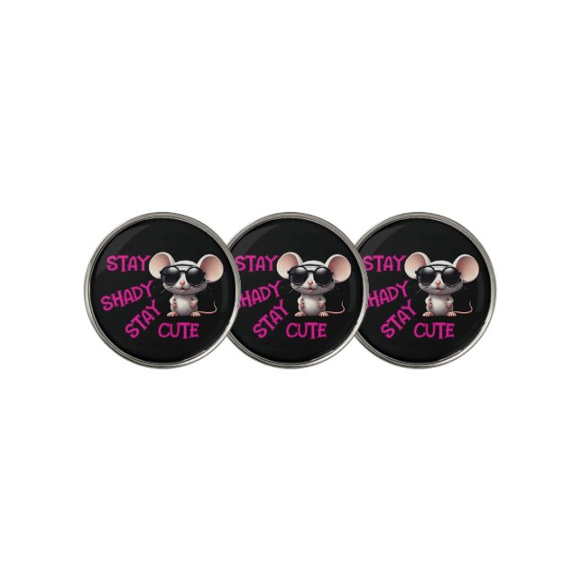 Stay Shady, Stay Cute Mouse Golf Ball Marker (3 Up)
