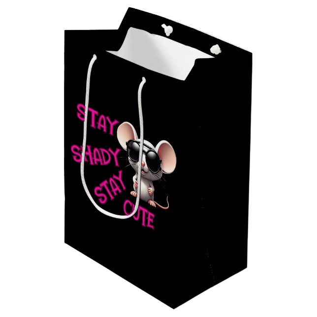 Stay Shady, Stay Cute Mouse Medium Gift Bag (Front Angled)
