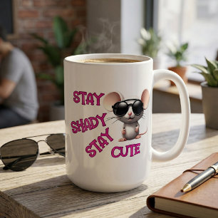 Stay Shady, Stay Cute Sunglasses Mouse Coffee Mug
