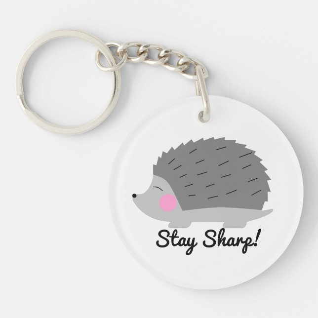 Stay Sharp Hedgehog Keychain (Front)