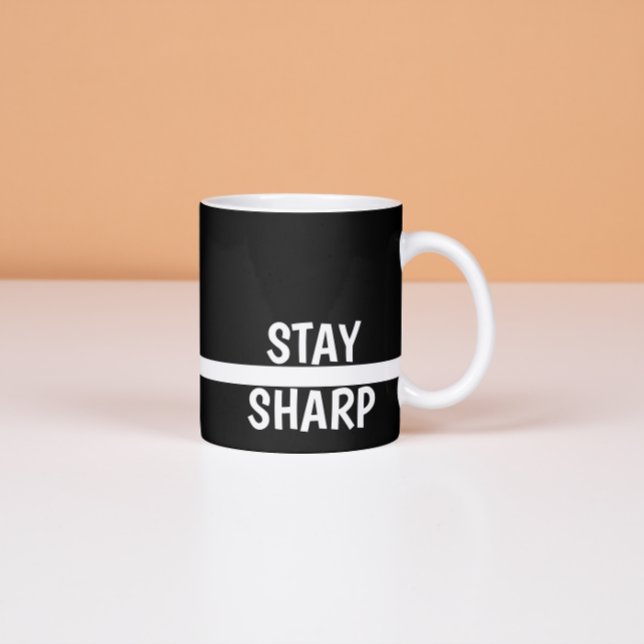 Stay Sharp Motivational Coffee Modern Office  Espresso Cup (Creator Uploaded)