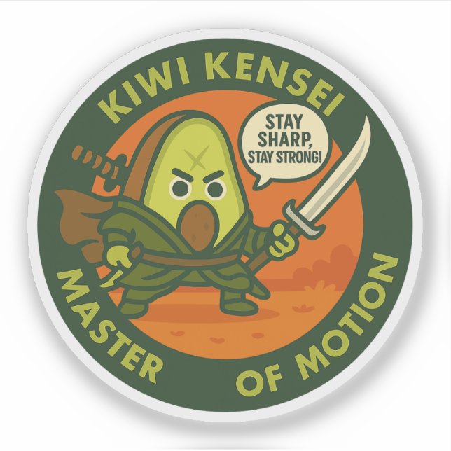 Stay Sharp Stay Strong Samurai Kiwi  Sticker (Front)