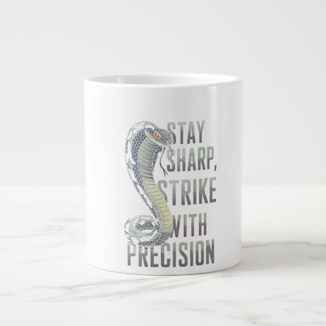 Stay Sharp, Strike with Precision - Cobra Design Giant Coffee Mug (Front)
