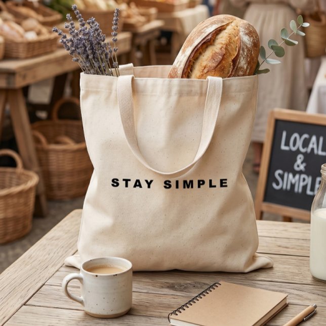 Stay Simple Tote Bag | Minimal Aesthetic (Creator Uploaded)