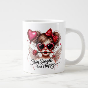 Stay Single & Happy Giant Coffee Mug