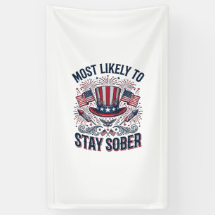 Stay Sober Patriotic Vintage Fireworks Shirt Desig Banner