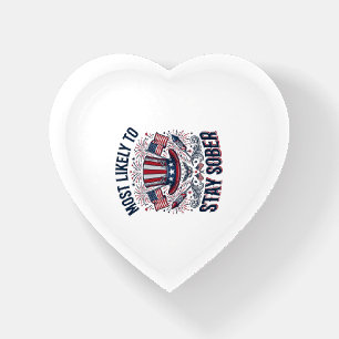 Stay Sober Patriotic Vintage Fireworks Shirt Desig Paperweight