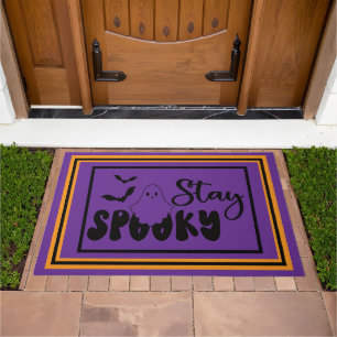 Stay Spooky – A Ghostly Pop of Purple Doormat
