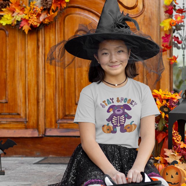 Stay Spooky Cute Skeleton Dog Halloween T-Shirt (Creator Uploaded)