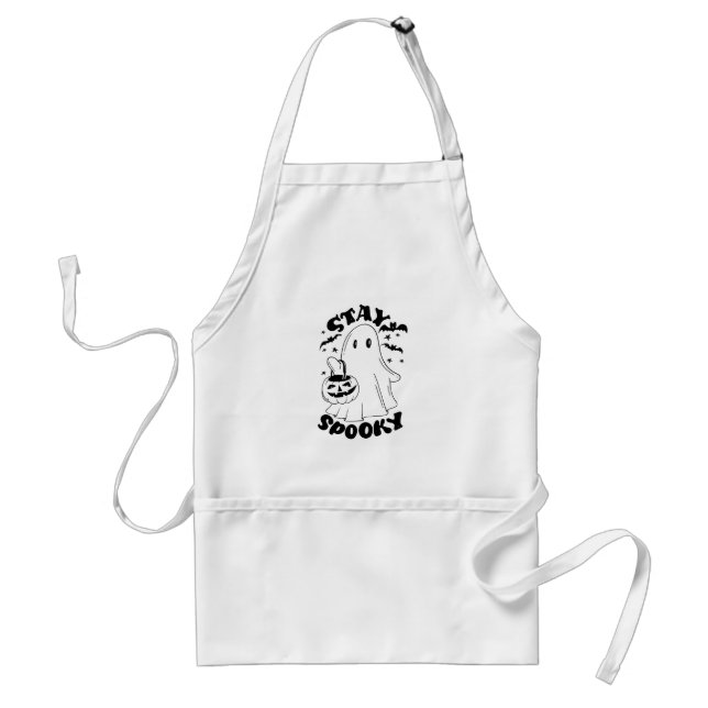 Stay Spooky Ghost Adult Apron (Front)