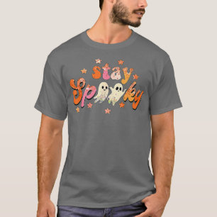 Stay Spooky Ghost Boo Funny Halloween Pumpkin Retr T-Shirt