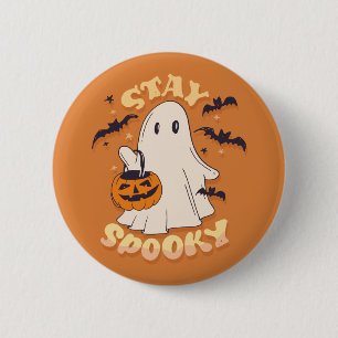Stay Spooky Ghost Button