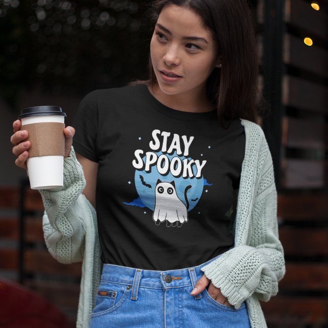 Stay Spooky Ghost Cat T-Shirt (Creator Uploaded)