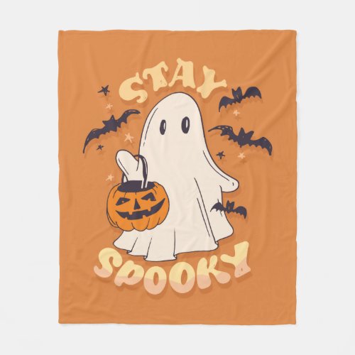 Stay Spooky Ghost Fleece Blanket