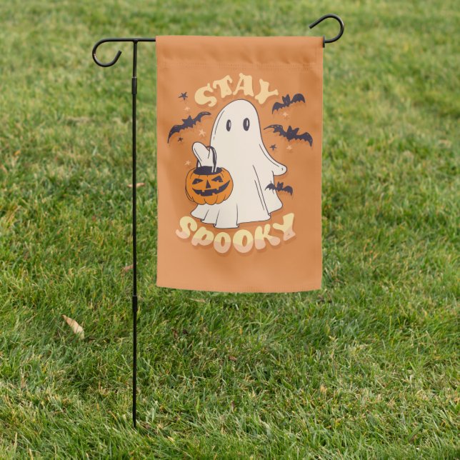 Stay Spooky Ghost Garden Flag (In SItu)