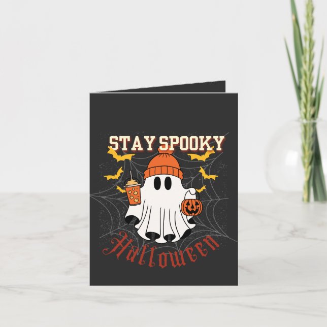 Stay Spooky Ghost Halloween Note Card (Front)
