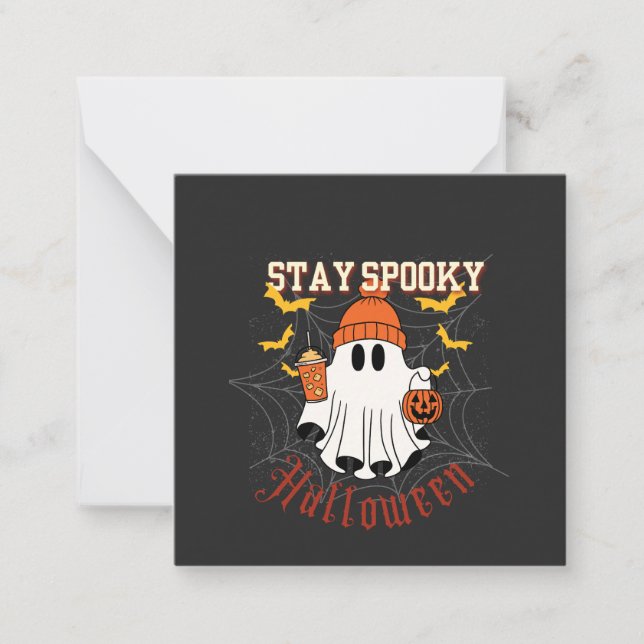Stay Spooky Ghost Halloween Note Card (Front)