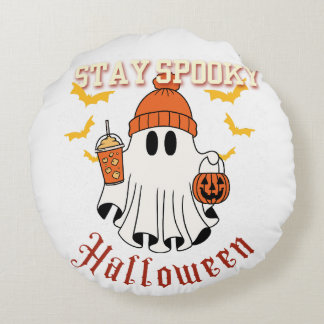 Stay Spooky Ghost Halloween Round Pillow