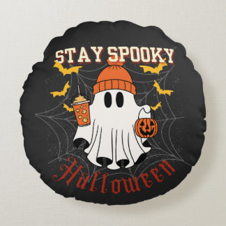 Stay Spooky Ghost Halloween Round Pillow