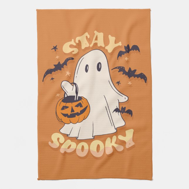 Stay Spooky Ghost Kitchen Towel (Vertical)