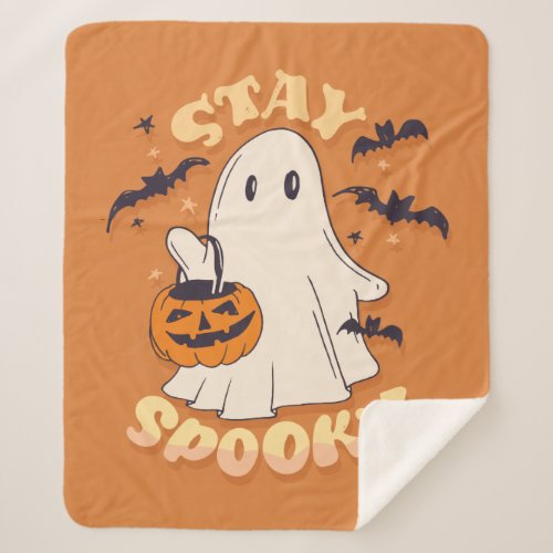 Stay Spooky Ghost Sherpa Blanket