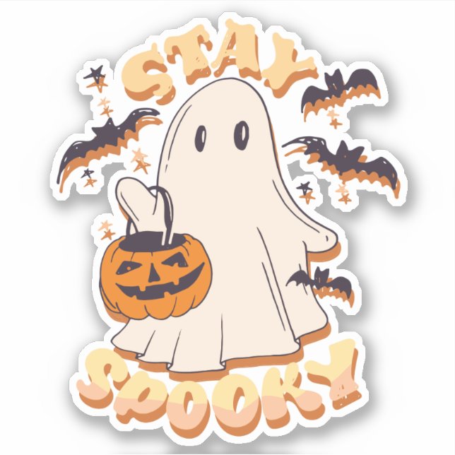 Stay Spooky Ghost Sticker (Front)