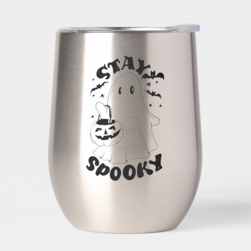 Stay Spooky Ghost Thermal Wine Tumbler