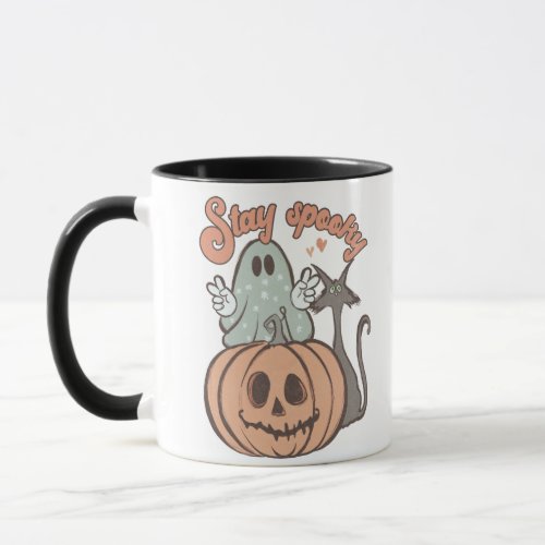 Stay Spooky Ghost Witch Pumpkin Halloween Mug