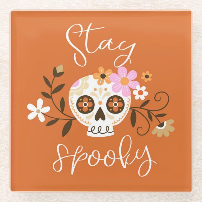 Stay Spooky Glass Coaster (Front)