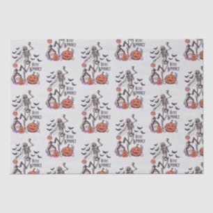 Stay Spooky Graveyard Skeleton Gray Halloween Tissue Paper
