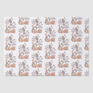 Stay Spooky Graveyard Skeleton White Halloween Tissue Paper