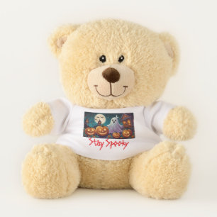 Stay Spooky, Halloween Ghosts and Pumpkins Teddy Bear