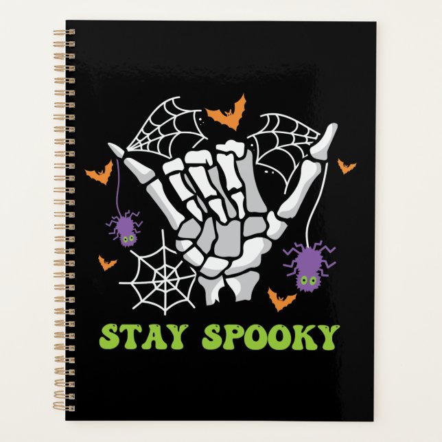 Stay Spooky Halloween Skeleton Hand Planner (Front)
